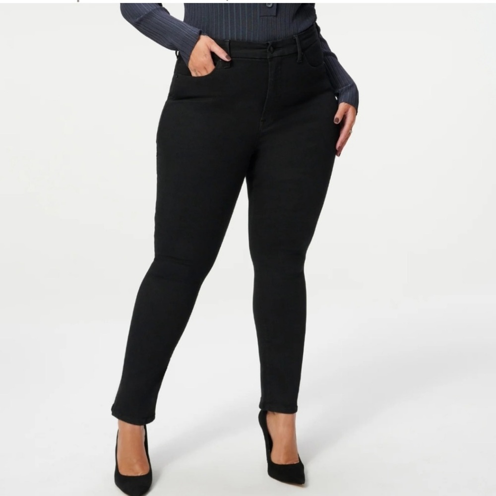 Good American Always Fits Black Good Legs Slim Straight Jeans 28-32